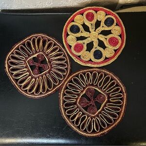 Handcrafted Multicolor Trivet Boho set 7”